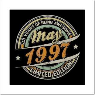 Born In MAY 1997 Limited Edition 23rd Birthday Gifts Posters and Art